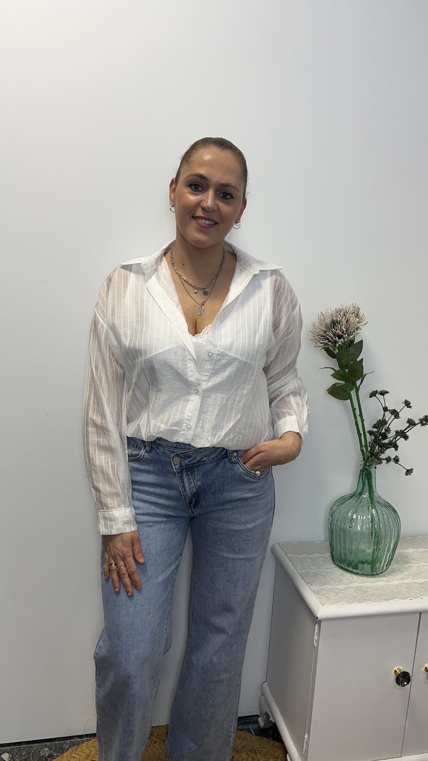 CAMISA MUJER CON TOP LENCERO - Imagen 2