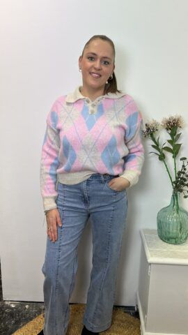 Jersey Mujer Rombos Cuello Polo