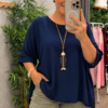 Blusa oversize con colgante de regalo ✨ - Imagen 2