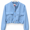 Bomber corta azul celeste para mujer - Imagen 2