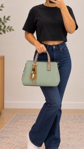 Bolso de mano en tonos pastel
